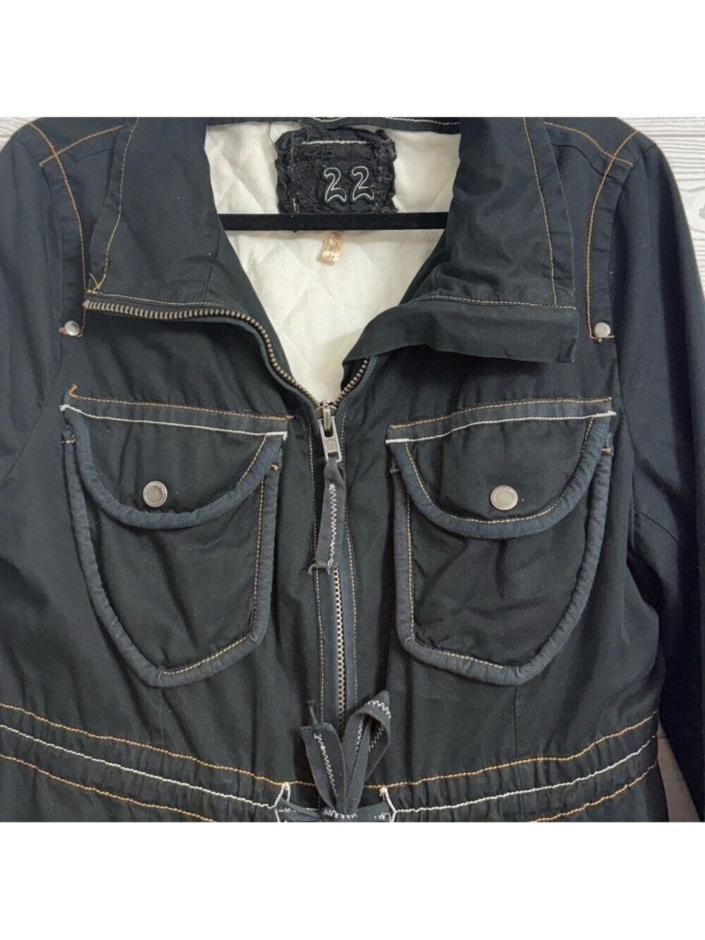 22 Women’s Navy Blue Rain Utility Jacket. Size M - Picture 3 of 7
